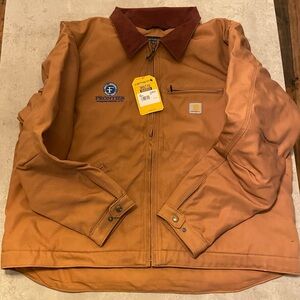 Carhartt Men's Tan Shirt Jacket with Logo plus hat